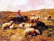 Cornelis Van Leemputten A shepherdess with her flock china oil painting artist
